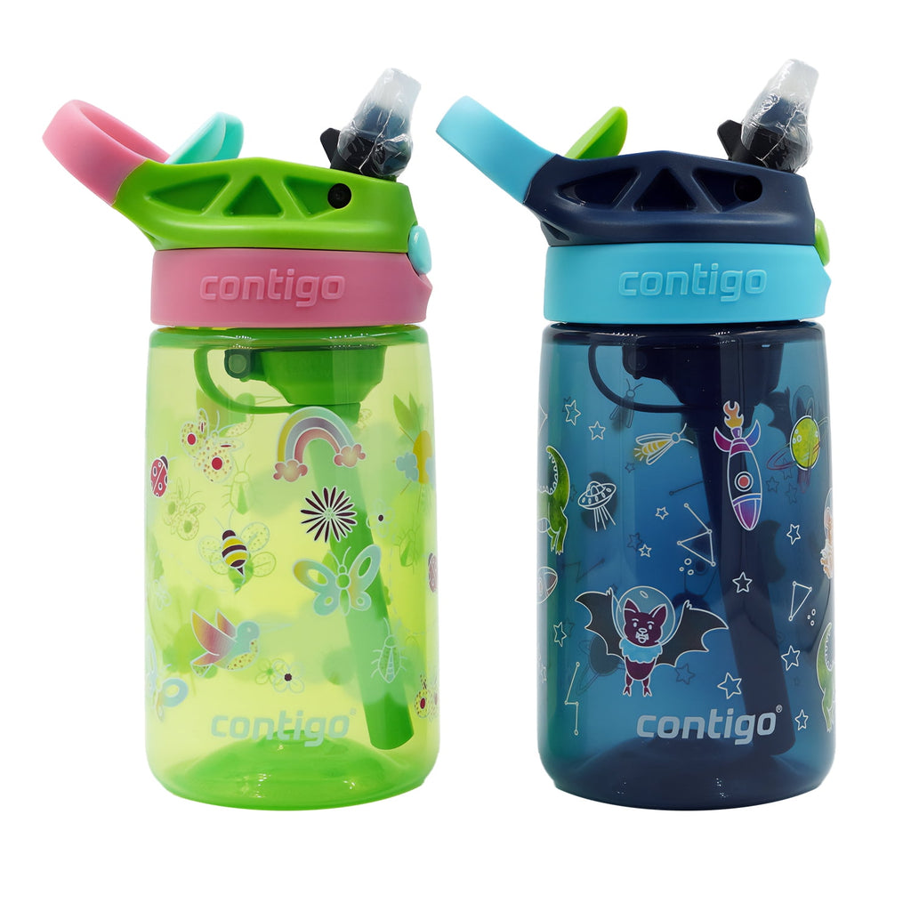Contigo Kid's 14 oz. Aubrey Water Bottle 2-Pack - Bunnies/Frog VNGV
