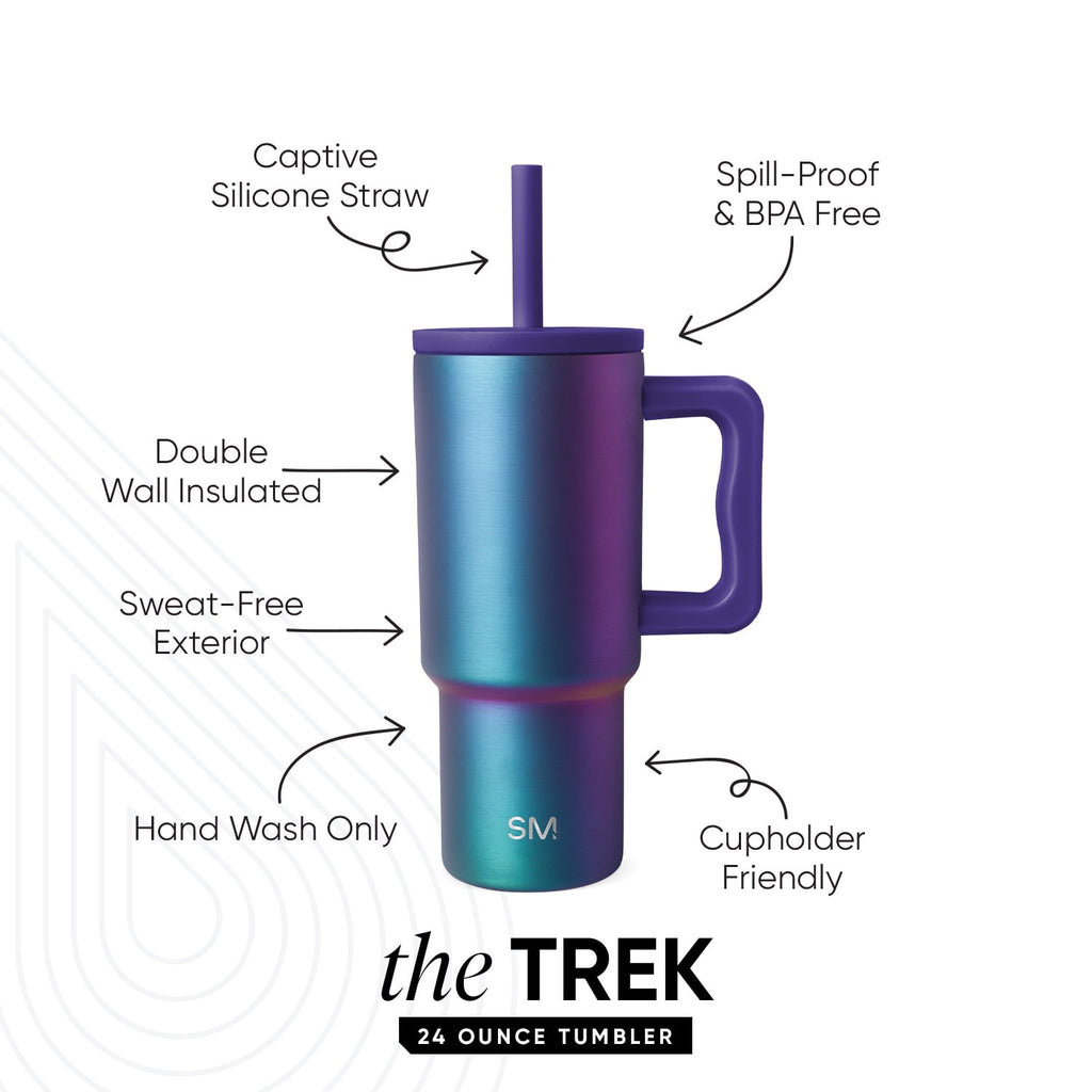 Simple Modern 24oz Trek Tumbler with handle and Silicone Straw Lid | Asteroid CWZX