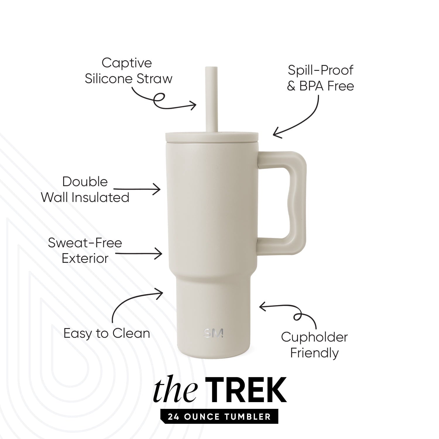 Simple Modern 24oz Trek Tumbler with handle and Silicone Straw Lid | Asteroid CWZX