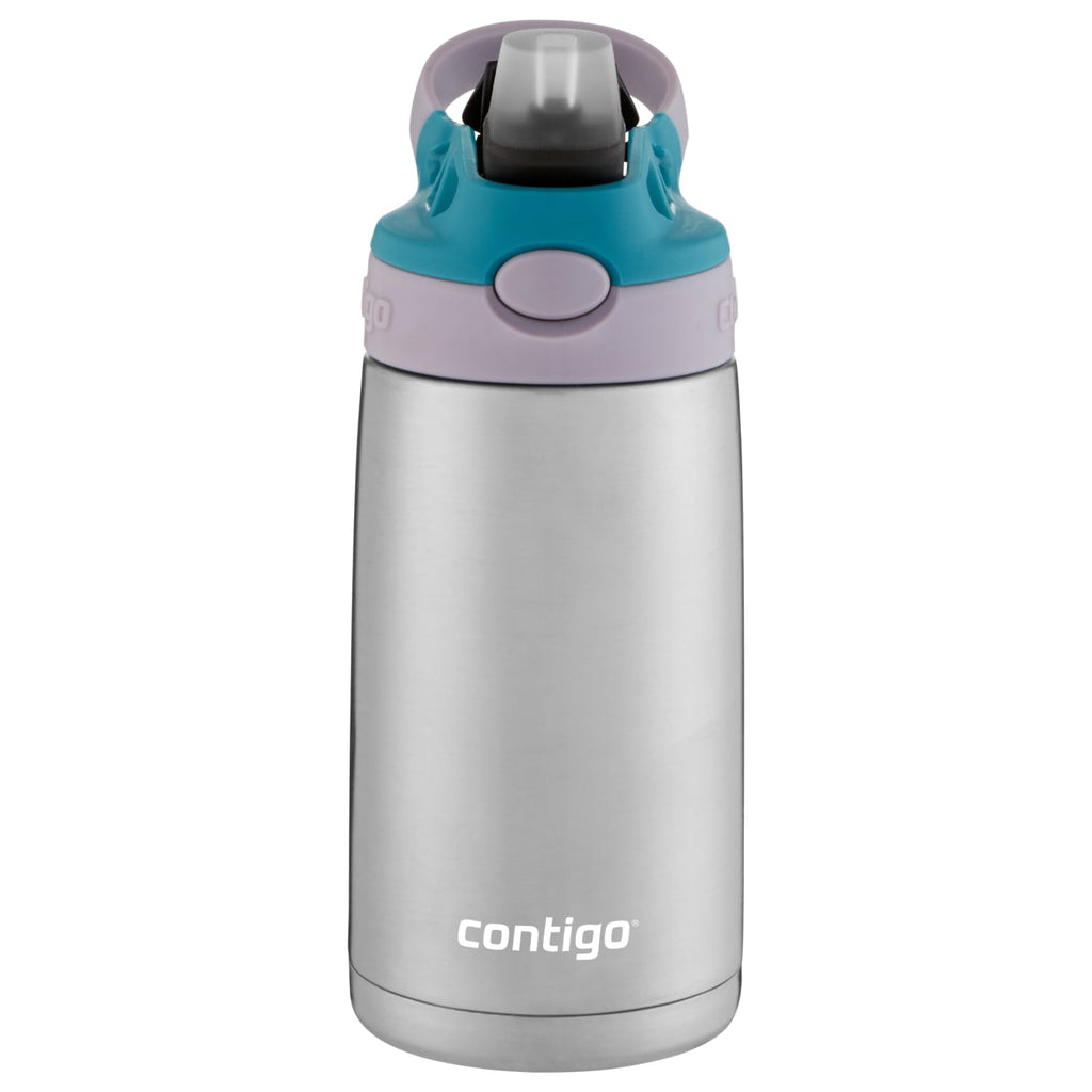 Contigo Kids Stainless Steel Water Bottle with Redesigned AUTOSPOUT Straw Lid Eggplant and Punch, 13 fl oz. IYXQ