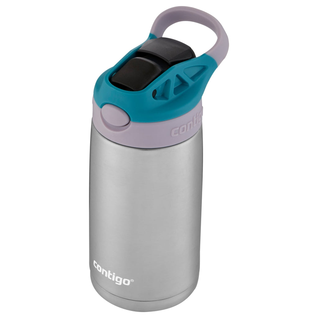 Contigo Kids Stainless Steel Water Bottle with Redesigned AUTOSPOUT Straw Lid Eggplant and Punch, 13 fl oz. IYXQ