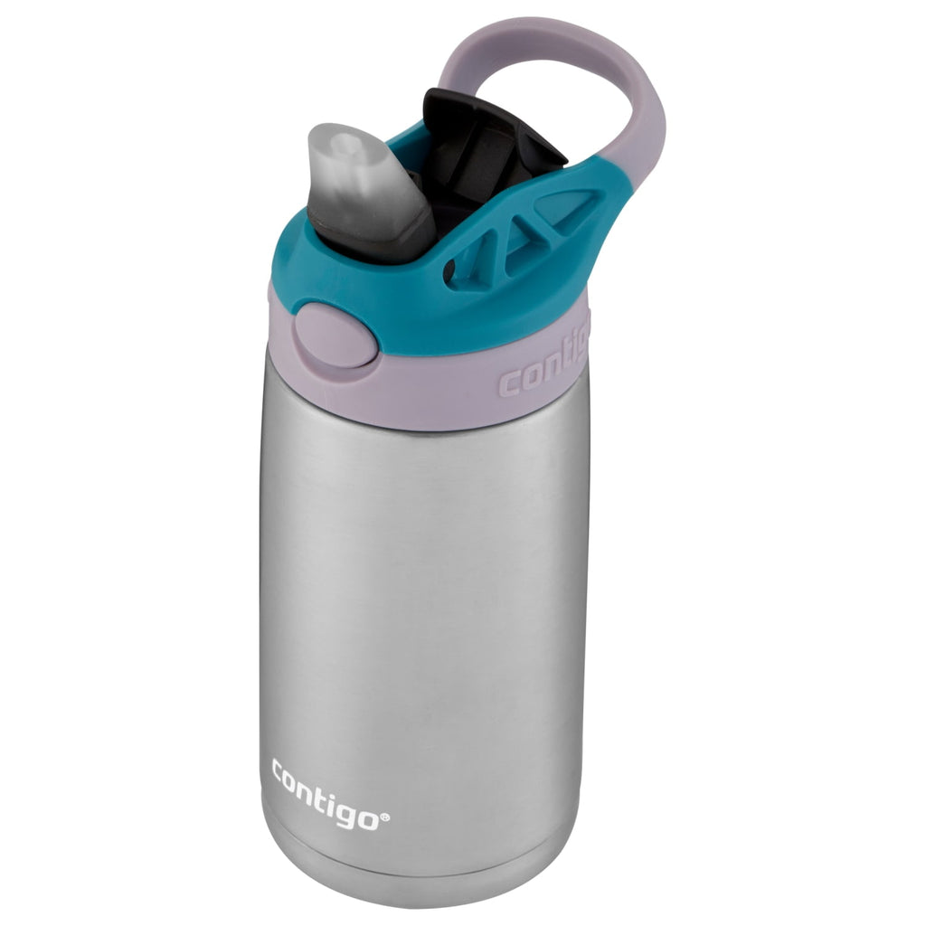 Contigo Kids Stainless Steel Water Bottle with Redesigned AUTOSPOUT Straw Lid Eggplant and Punch, 13 fl oz. IYXQ