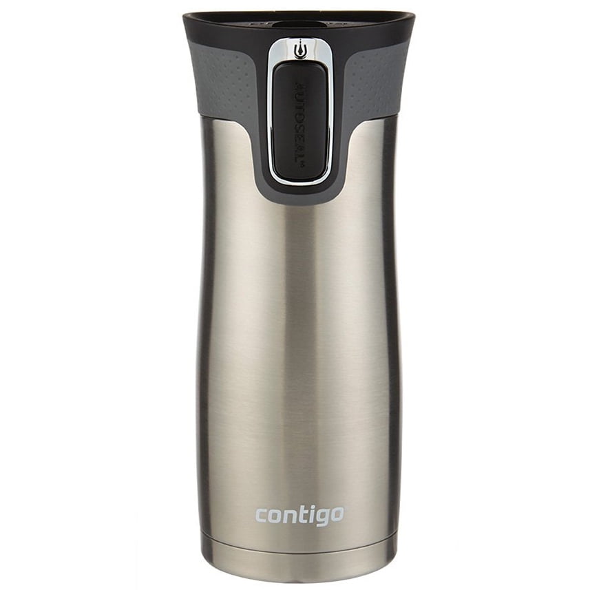 Contigo AUTOSEAL West Loop 2.0 Travel Mug, 16 oz., Stainless Steel with Black Button 6R6O