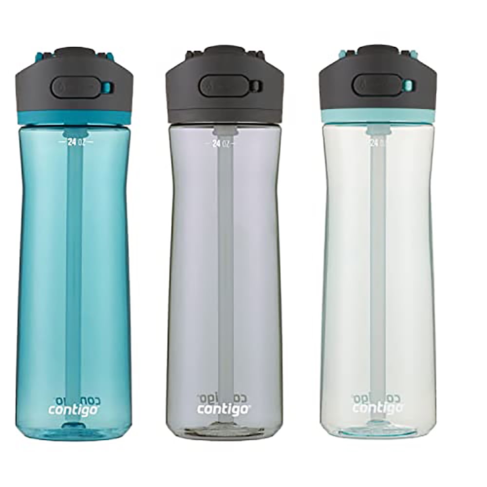Contigo 24 oz. Ashland 2.0 Water Bottle 3-Pack - Juniper/Sake/Bubble Tea DCUA