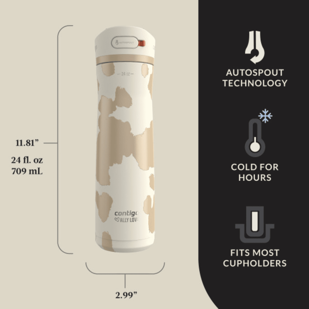 Contigo x Ally Love Ashland Chill 2.0 Stainless Steel Water Bottle with Autospout Lid, 24 oz, Oatmilk 1YWJ