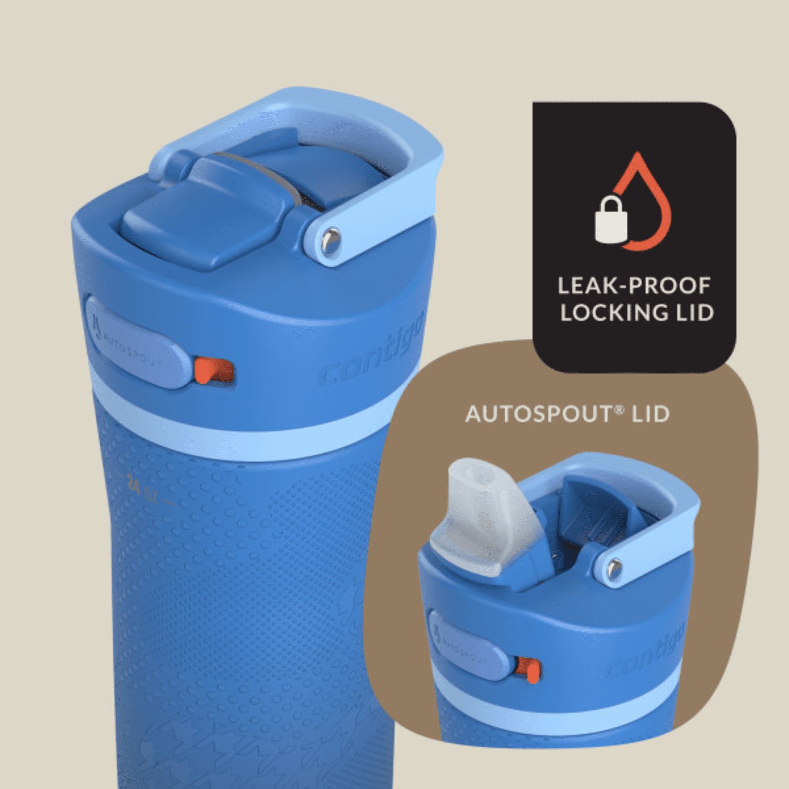 Contigo x Ally Love Ashland Chill 2.0 Stainless Steel Water Bottle with Autospout Lid, 24 oz, Oatmilk 1YWJ