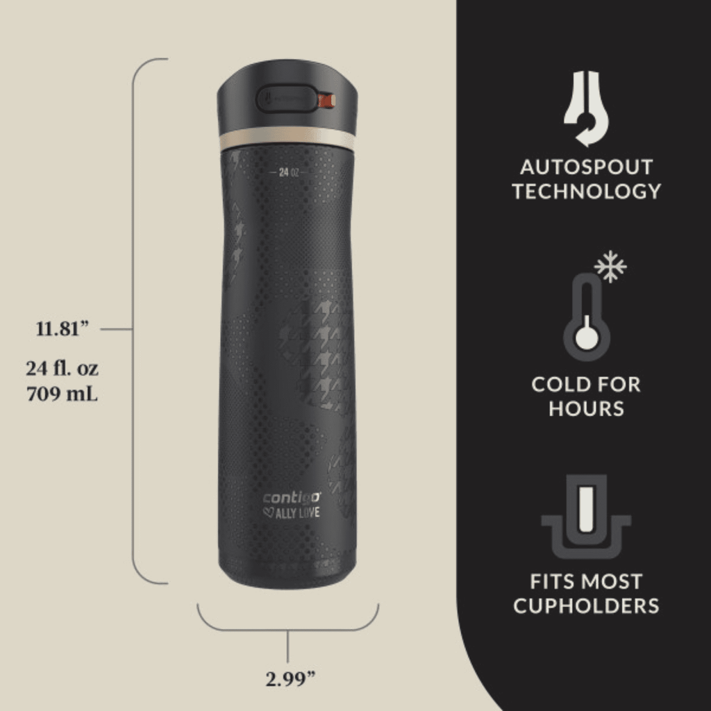 Contigo x Ally Love Ashland Chill 2.0 Stainless Steel Water Bottle with Autospout Lid, 24 oz, Oatmilk 1YWJ