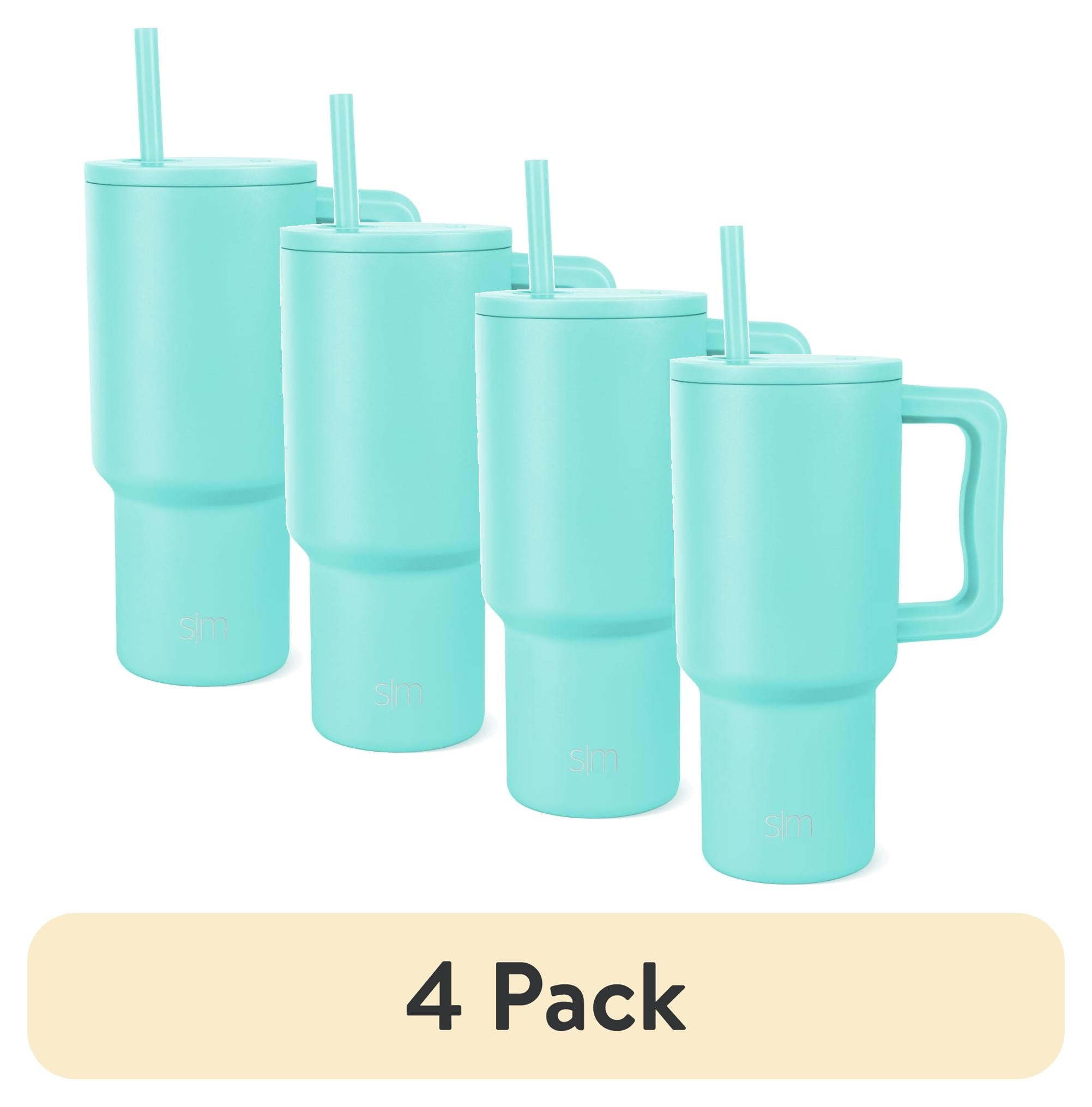 Simple Modern 30 fl oz Insulated Stainless Steel Trek Tumbler with Straw Lid | Seaglass Sage and Cream Checkmate 23VN