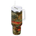 40 oz Insulated Stainless Steel Tumbler Double Wall Stainless Steel Tumbler with 2-Way Drinking Red Mushrooms 6D5T