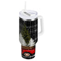 40 oz Insulated Stainless Steel Tumbler Double Wall Stainless Steel Tumbler with 2-Way Drinking Red Truck with Christmas Tree VV28