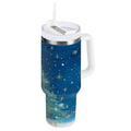 40 oz Insulated Stainless Steel Tumbler Double Wall Stainless Steel Tumbler with 2-Way Drinking Watercolor Christmas Tree B2X3