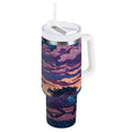 40 oz Insulated Stainless Steel Tumbler Double Wall Stainless Steel Tumbler with 2-Way Drinking Wild Horses Running OF1C
