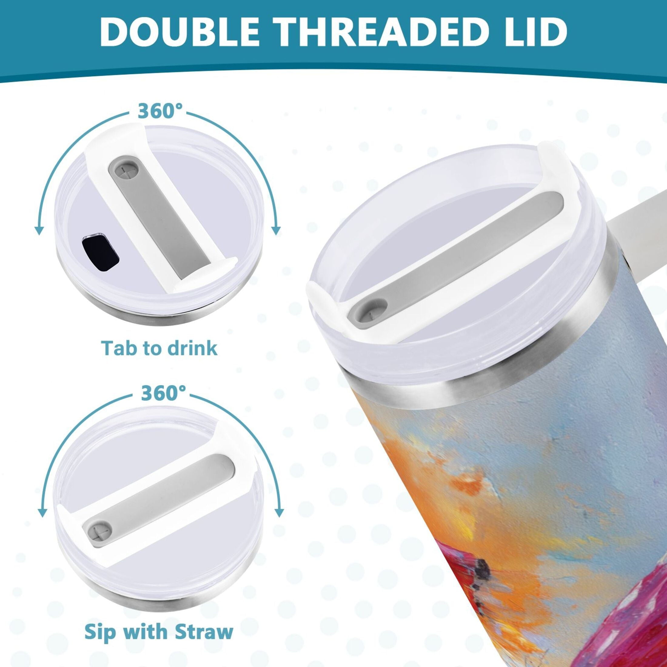 30 oz Insulated Stainless Steel Tumbler Double Wall Stainless Steel Tumbler with 2-Way Drinking Red and Orange Butterflies VE48
