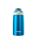 Kids Water Bottle with Straw 13 oz Autospout, Easy Clean Lid, Pop Up Spill Proof Valve, Durable BPA Free Plastic, for School Sports Travel, Blue KUX8