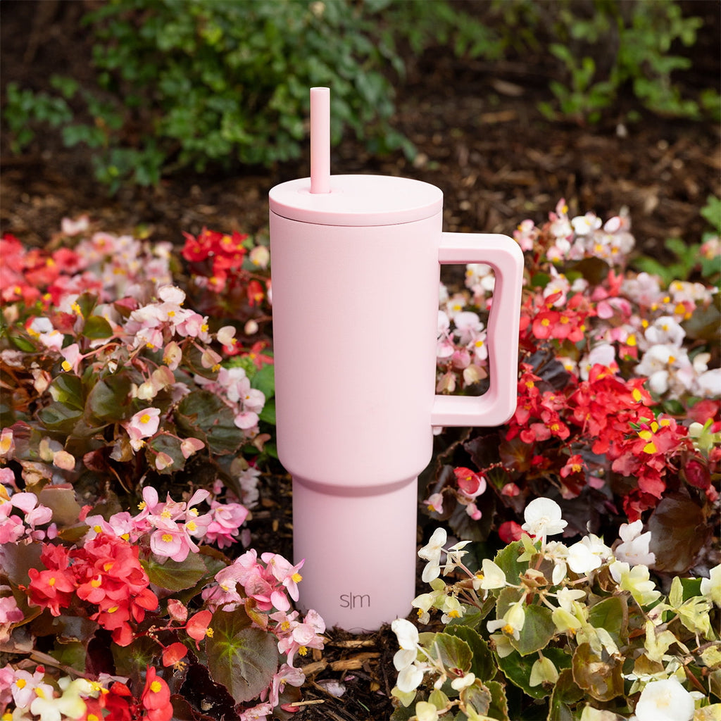 Simple Modern 40 fl oz Insulated Stainless Steel Trek Tumbler with Straw Lid | Blush UFCH