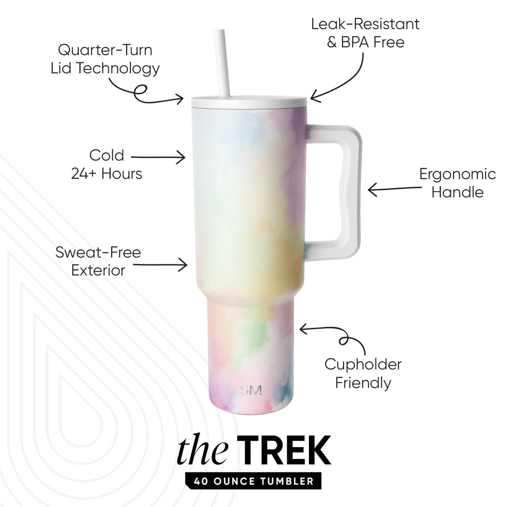 Simple Modern 40 fl oz Insulated Stainless Steel Trek Tumbler with Straw Lid | Blush UFCH