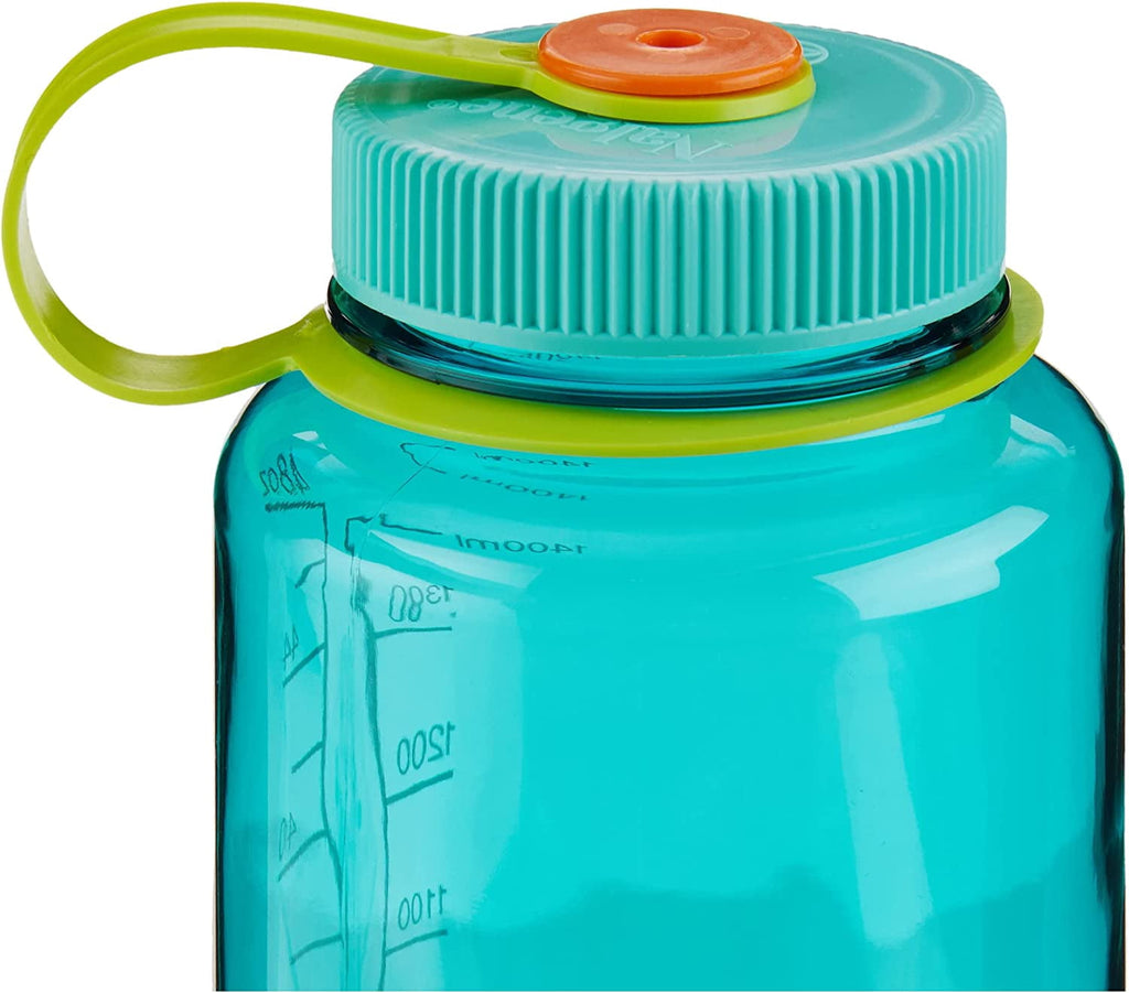 Nalgene Sustain Tritan BPA-Free Water Made with Material Derived from 50% Plastic Waste (using ISCC certified mass balance), 48 OZ, Wide Mouth, Cerulean YB5C