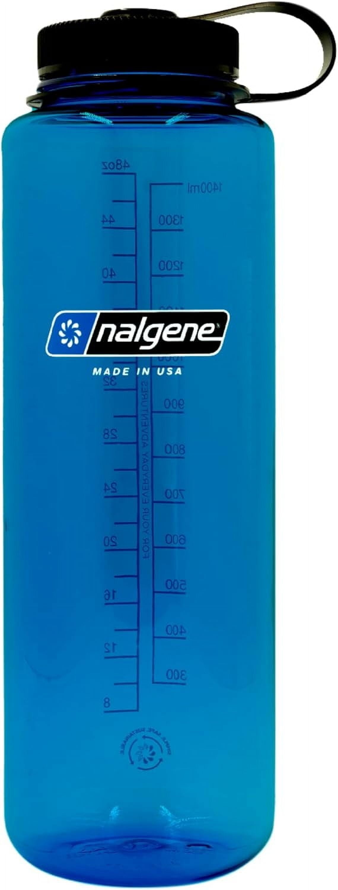 Nalgene Sustain Tritan BPA-Free Water Made with Material Derived from 50% Plastic Waste (using ISCC certified mass balance), 48 OZ, Wide Mouth, Cerulean YB5C