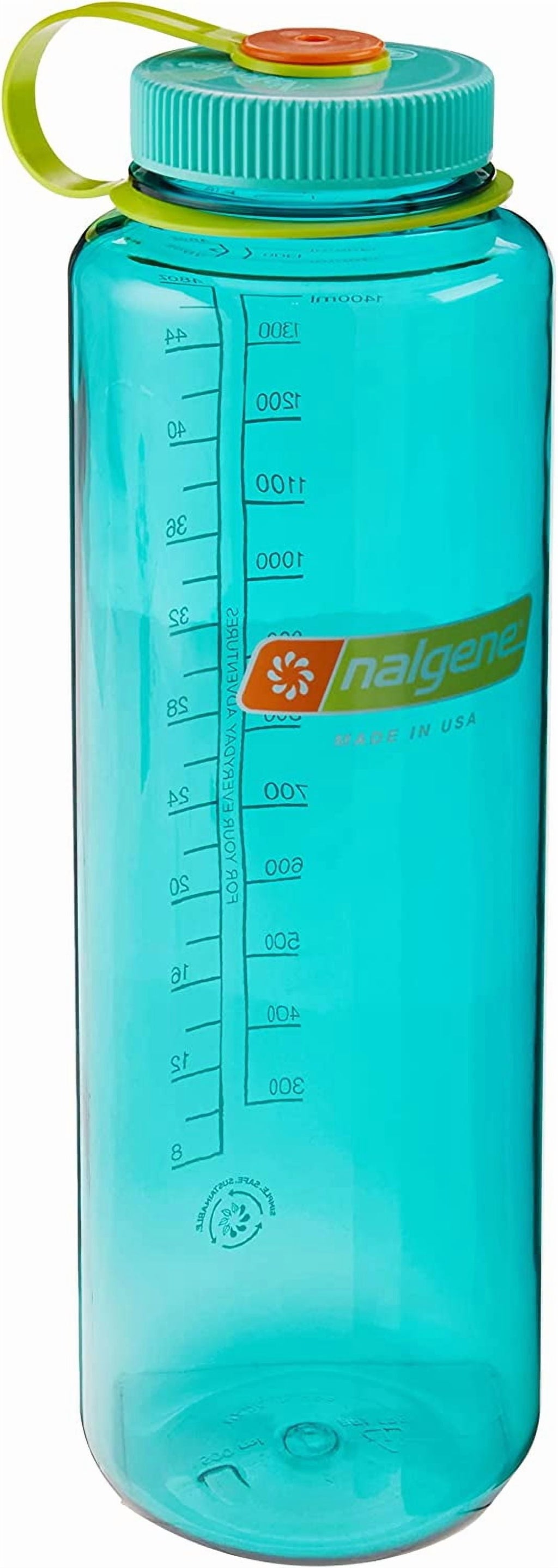 Nalgene Sustain Tritan BPA-Free Water Made with Material Derived from 50% Plastic Waste (using ISCC certified mass balance), 48 OZ, Wide Mouth, Cerulean YB5C