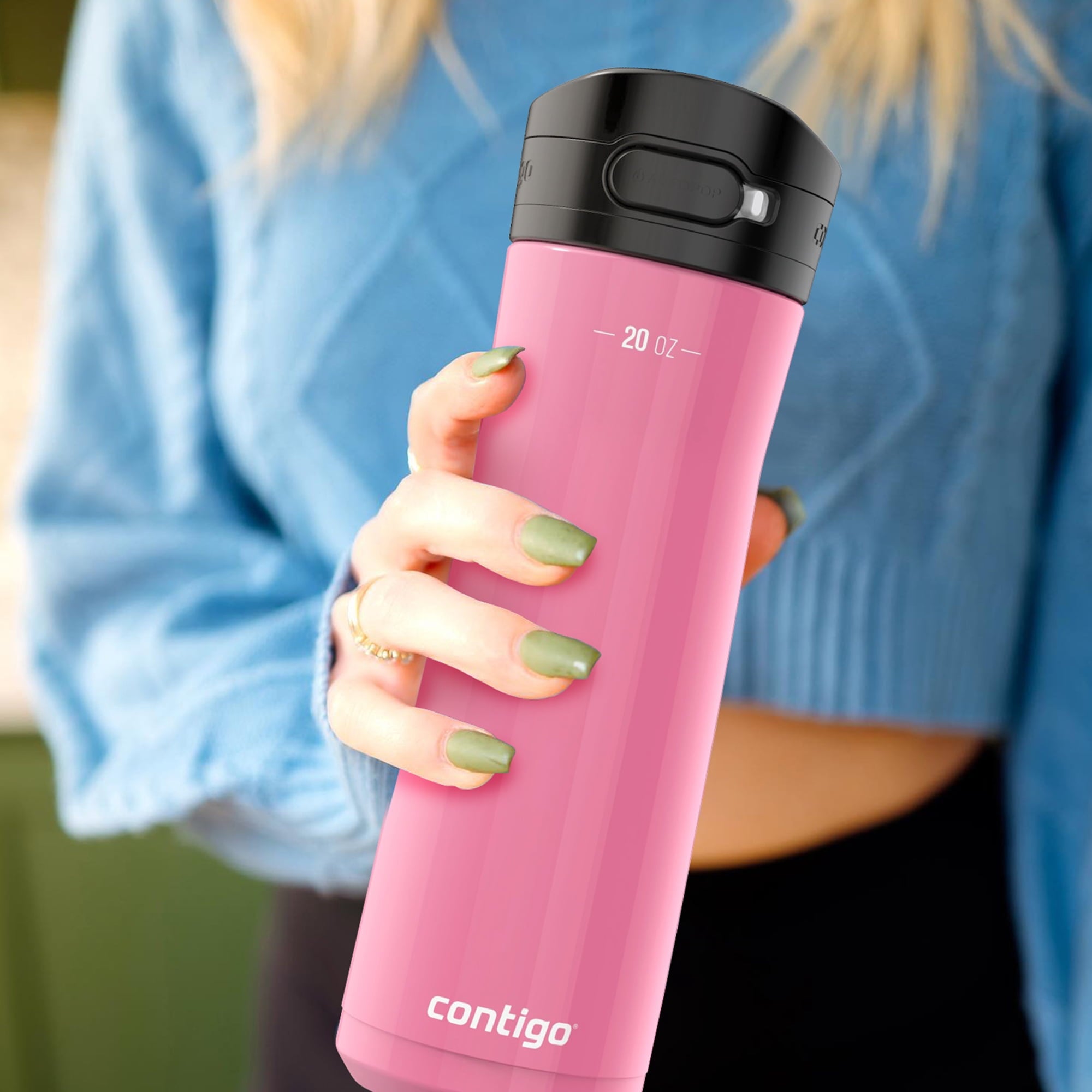 Contigo Jackson Chill 2.0 Stainless Steel Water Bottle with AUTOPOP Lid, 20 Ounces, Azalea HDSU