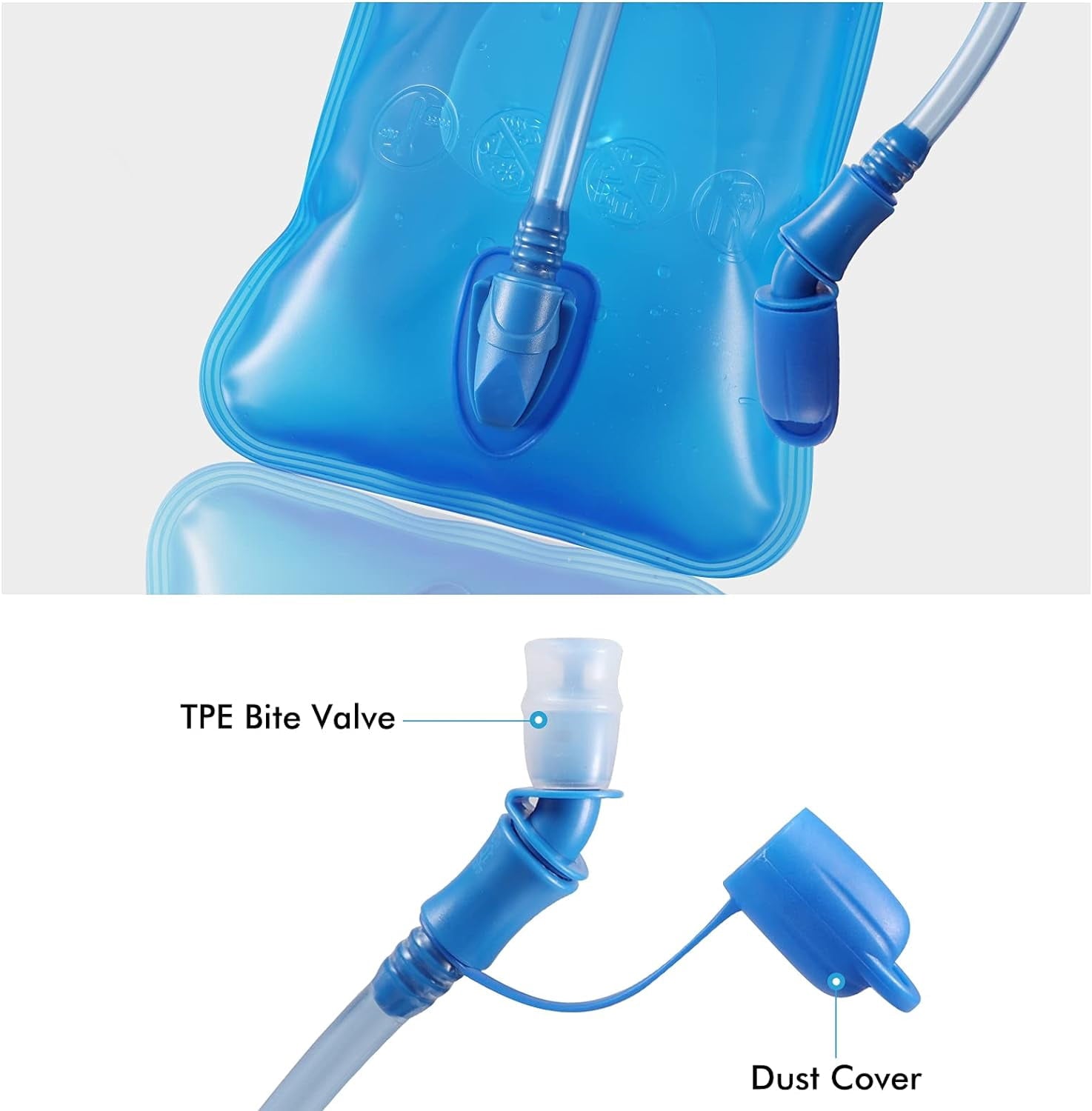 TAGVO Hydration Bladder 2 Liter BPA Free 70oz + Cleaning Brushes Kit, Leakproof Water Bladder Travel Reservoir Hydration Bag, Easy Cleaning by 3 Brushes and Air Drying by Collapsible Frame GVMQ