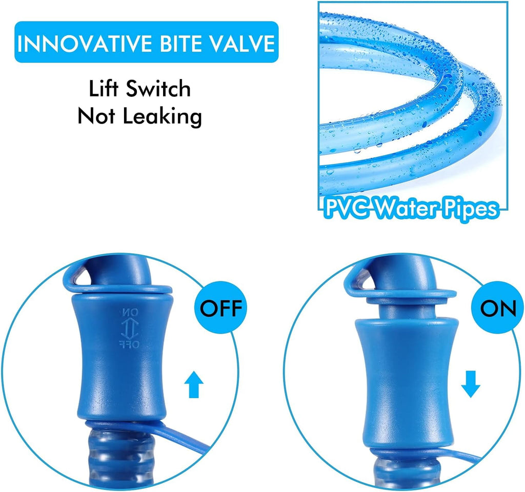 TAGVO Hydration Bladder 2 Liter BPA Free 70oz + Cleaning Brushes Kit, Leakproof Water Bladder Travel Reservoir Hydration Bag, Easy Cleaning by 3 Brushes and Air Drying by Collapsible Frame GVMQ