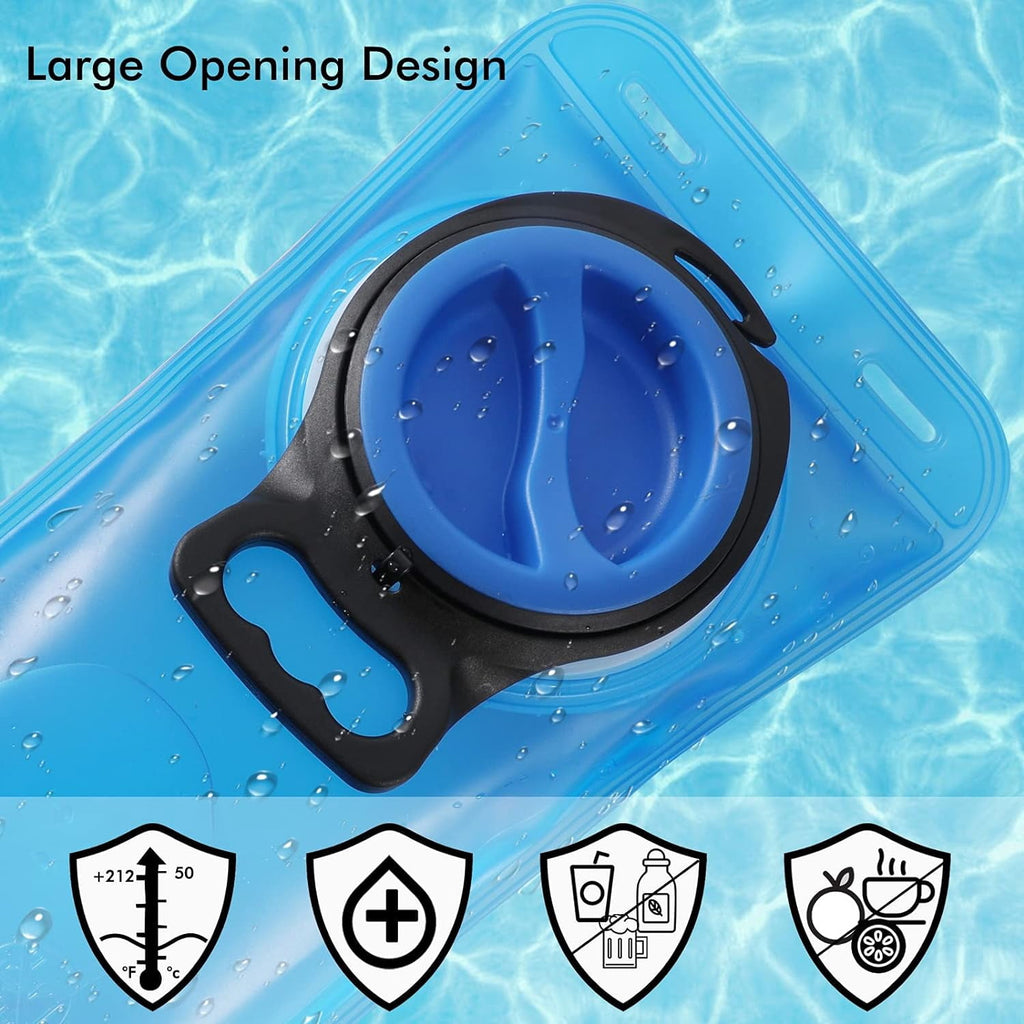 TAGVO Hydration Bladder 2 Liter BPA Free 70oz + Cleaning Brushes Kit, Leakproof Water Bladder Travel Reservoir Hydration Bag, Easy Cleaning by 3 Brushes and Air Drying by Collapsible Frame GVMQ