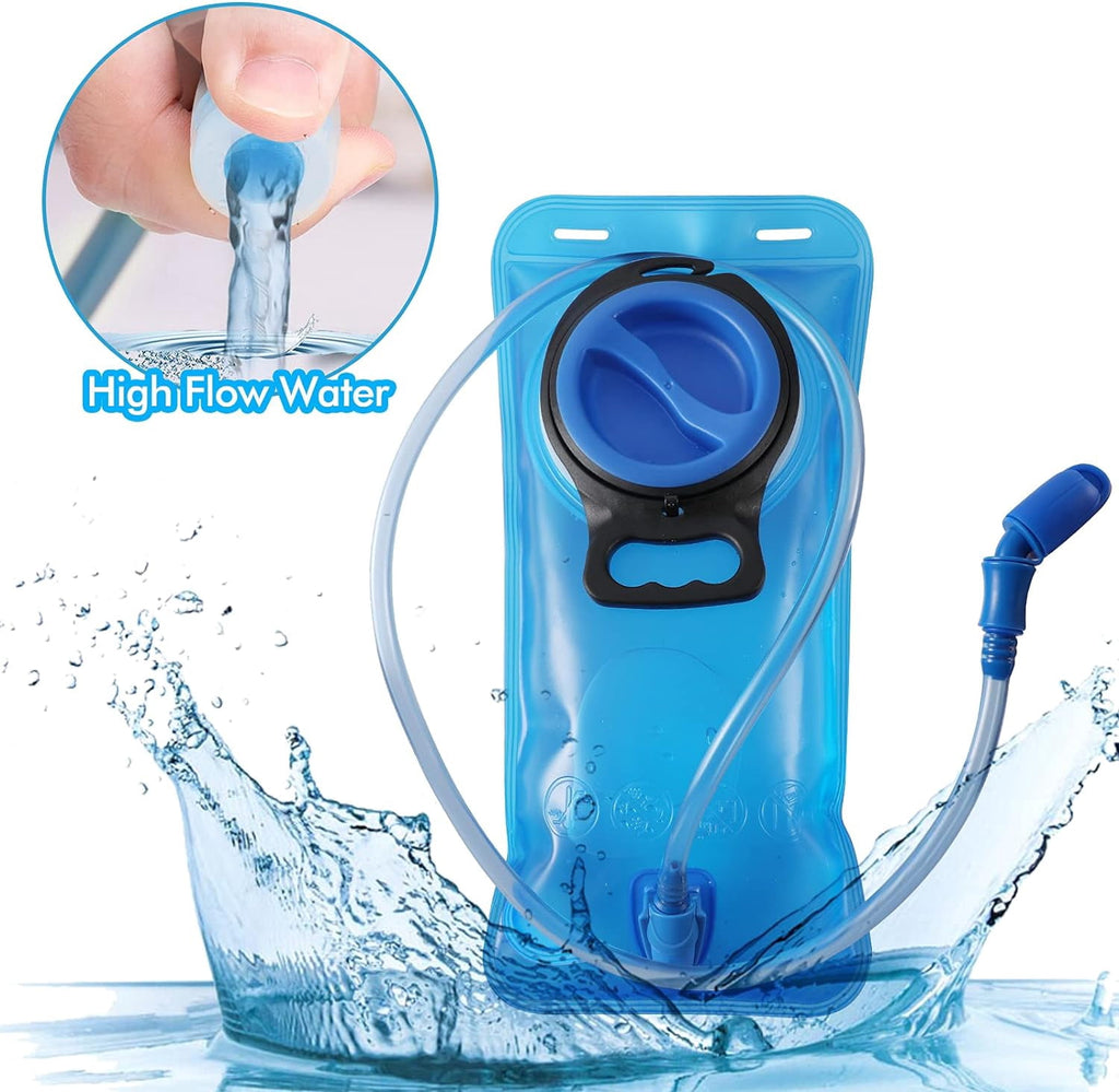 TAGVO Hydration Bladder 2 Liter BPA Free 70oz + Cleaning Brushes Kit, Leakproof Water Bladder Travel Reservoir Hydration Bag, Easy Cleaning by 3 Brushes and Air Drying by Collapsible Frame GVMQ