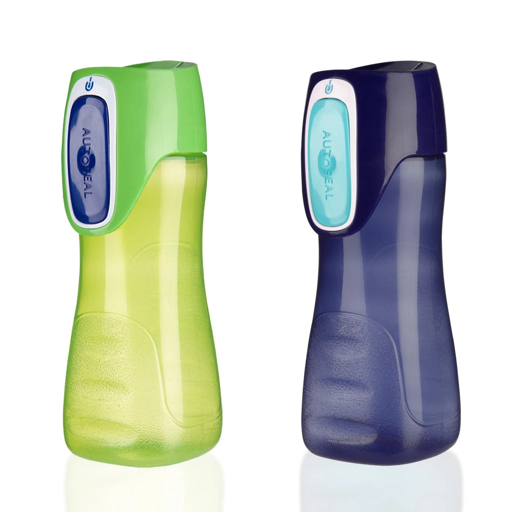 Contigo Kids Trekker Water Bottle with AUTOSEAL Lid Navy Blue and Granny Smith Green, 14 fl oz., 2-pack KBW8