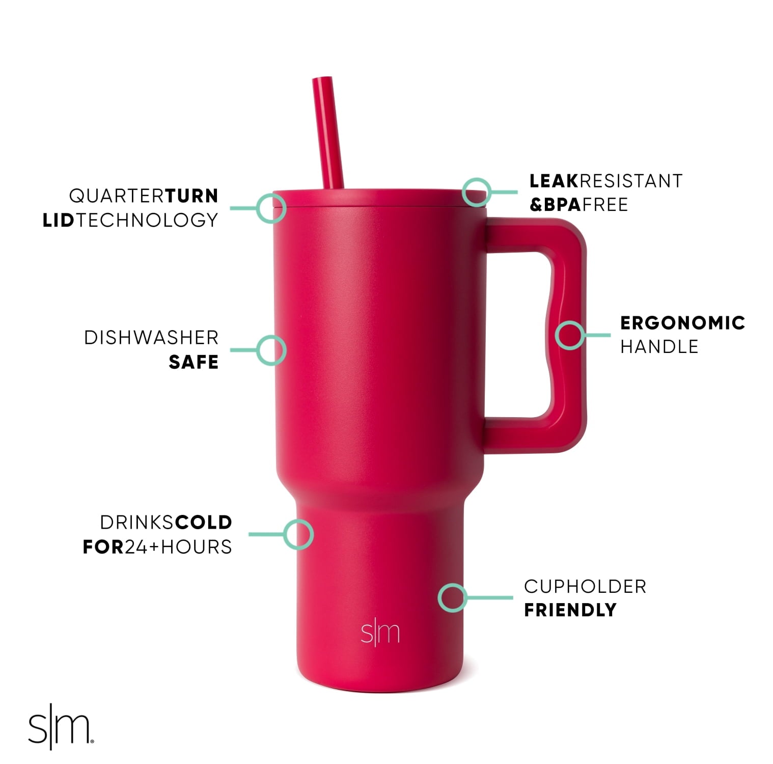 Simple Modern 30 fl oz Insulated Stainless Steel Trek Tumbler with Straw Lid | Seaglass Sage and Cream Checkmate 23VN