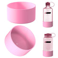 Linkidea 2 Pack Water Bottle Boot Compatible with Nalgene Sustain Wide Mouth 32oz/48oz, Narrow Mouth 32oz, Silicone Anti-Slip Bottle Bottom Bumper Protector (Light Pink) GESS