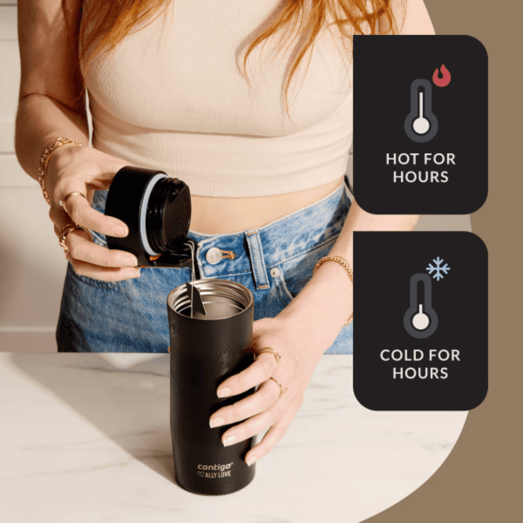 Contigo x Ally Love Autoseal West Loop Vacuum-Insulated Stainless Steel Travel Mug with Easy-Clean Lid, 16 oz, Stellar Jay I2FN