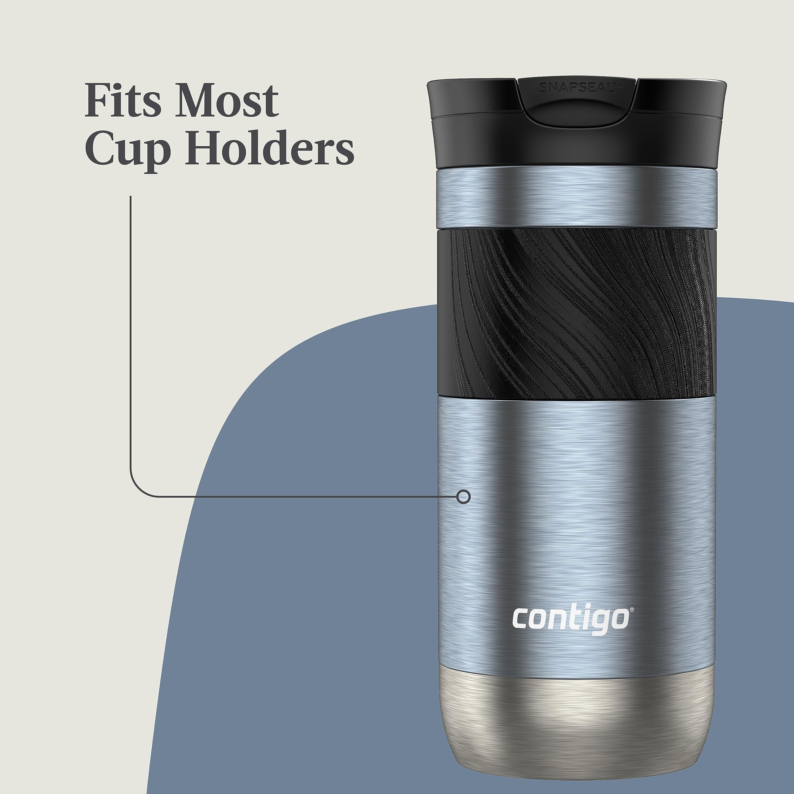 Contigo Byron 2.0 Stainless Steel Travel Mug with SNAPSEAL Lid and Grip, 16oz. P1RM