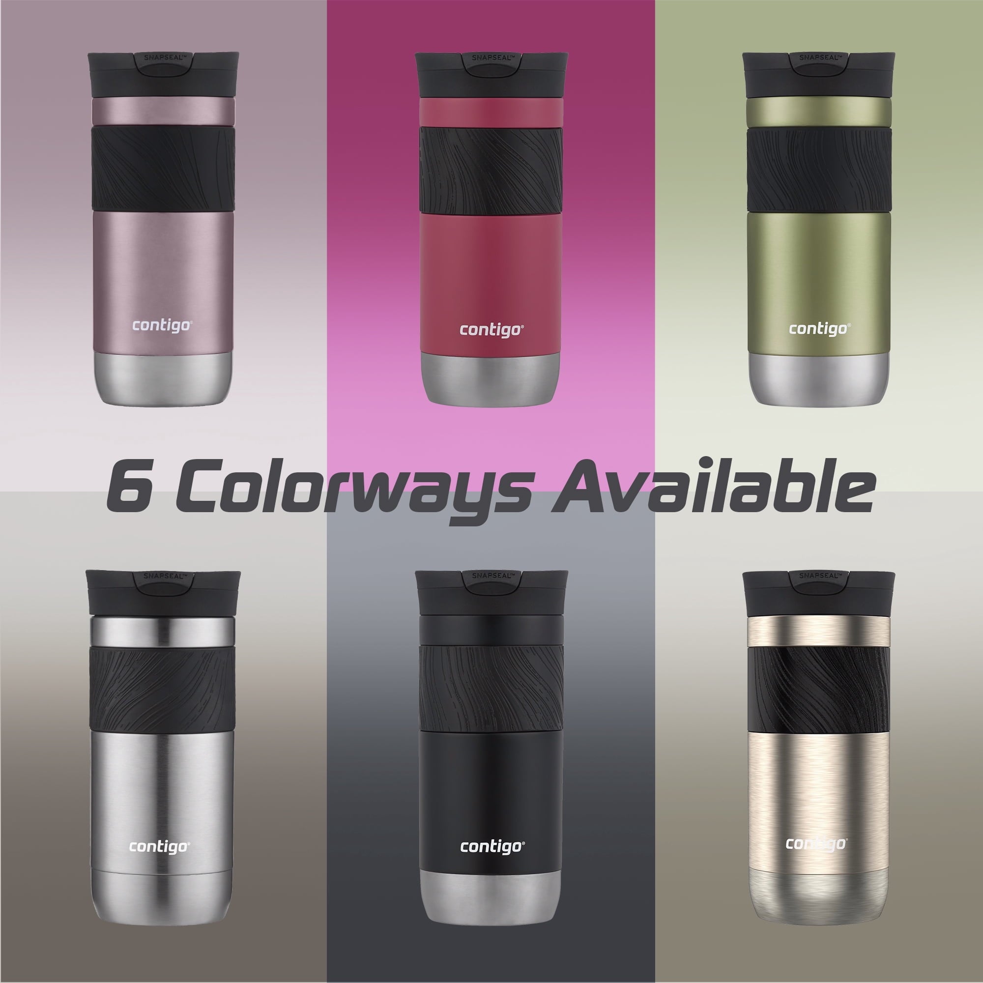Contigo Byron 2.0 Stainless Steel Travel Mug with SNAPSEAL Lid and Grip, 16oz. P1RM