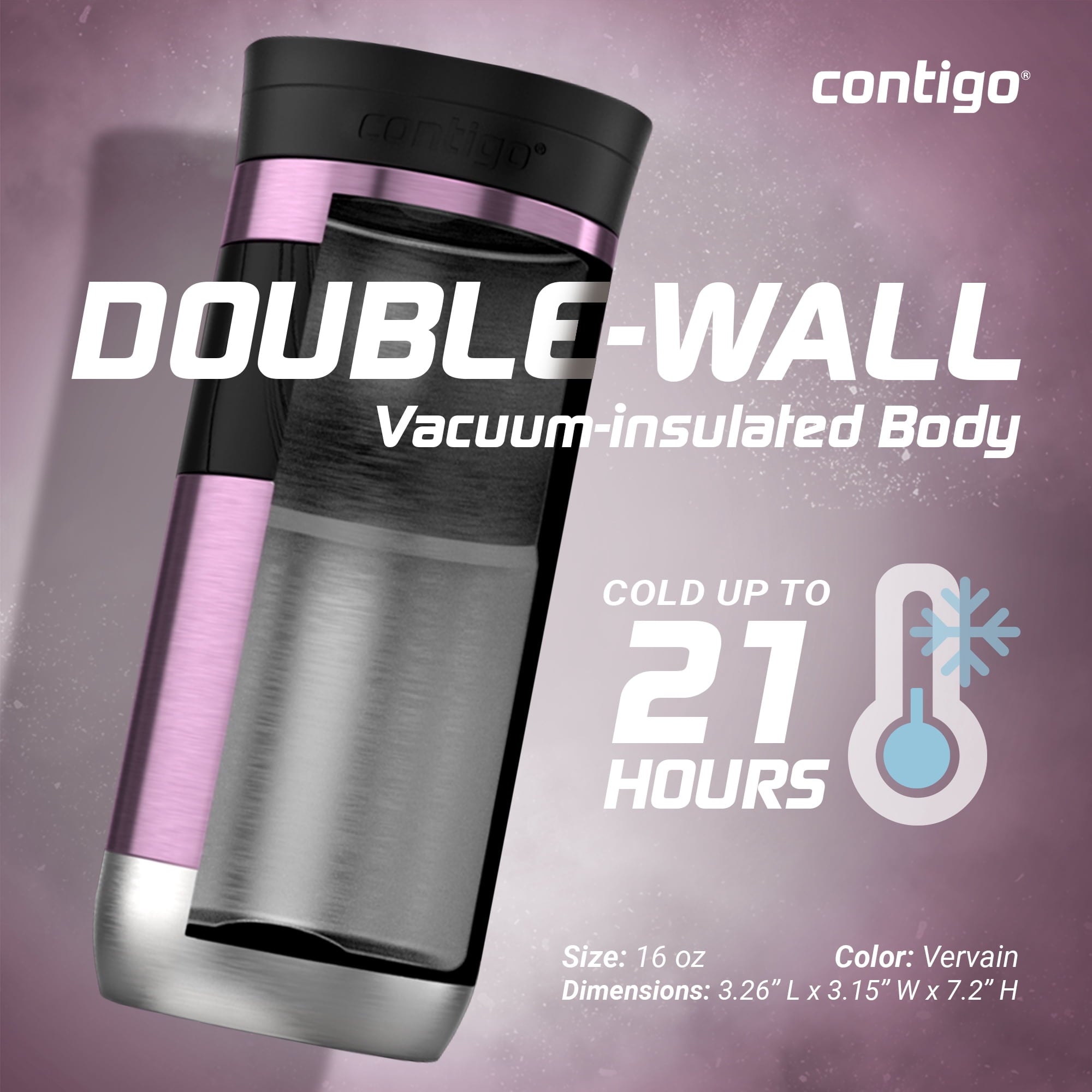 Contigo Byron 2.0 Stainless Steel Travel Mug with SNAPSEAL Lid and Grip, 16oz. P1RM
