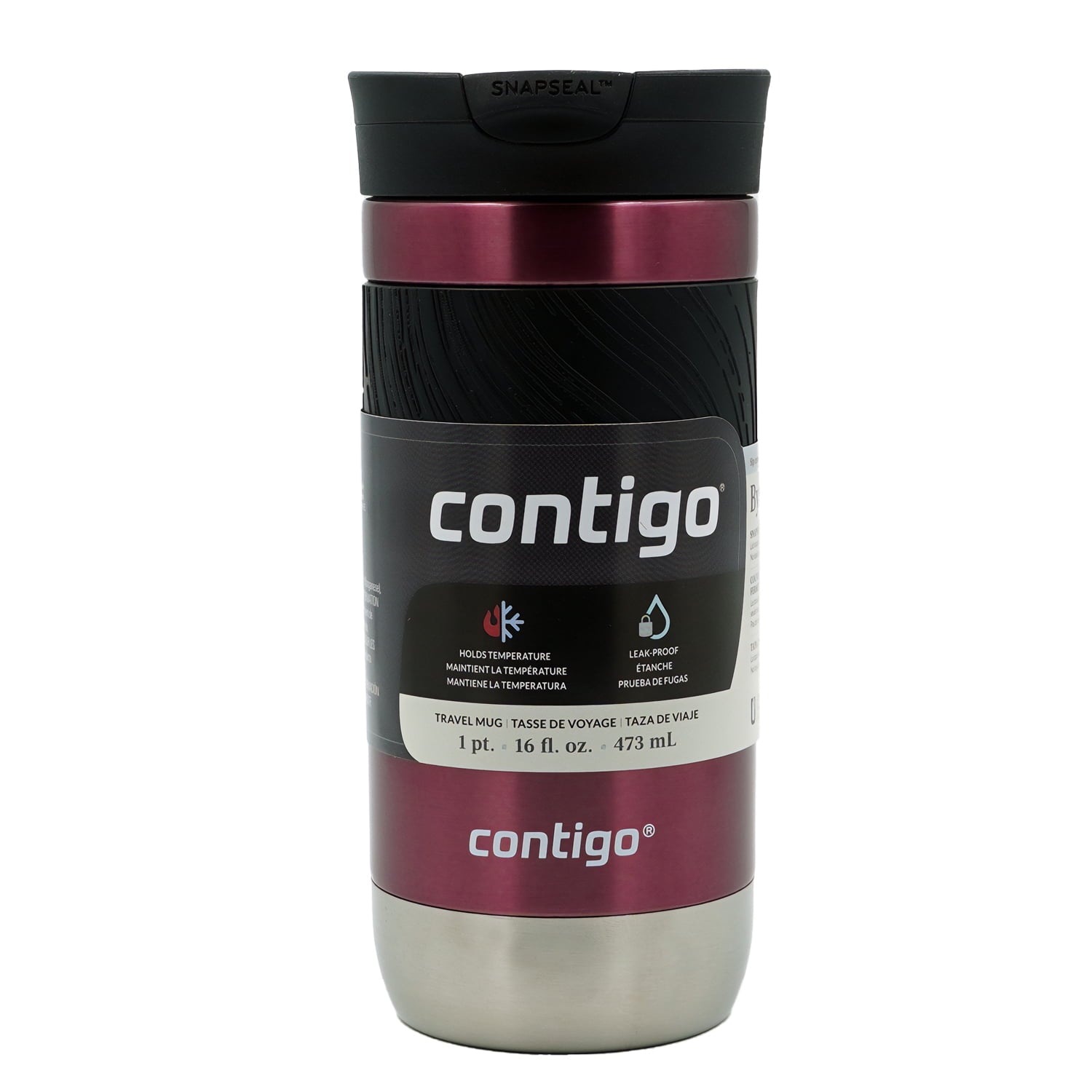 Contigo Byron 2.0 Stainless Steel Travel Mug with SNAPSEAL Lid and Grip, 16oz. P1RM