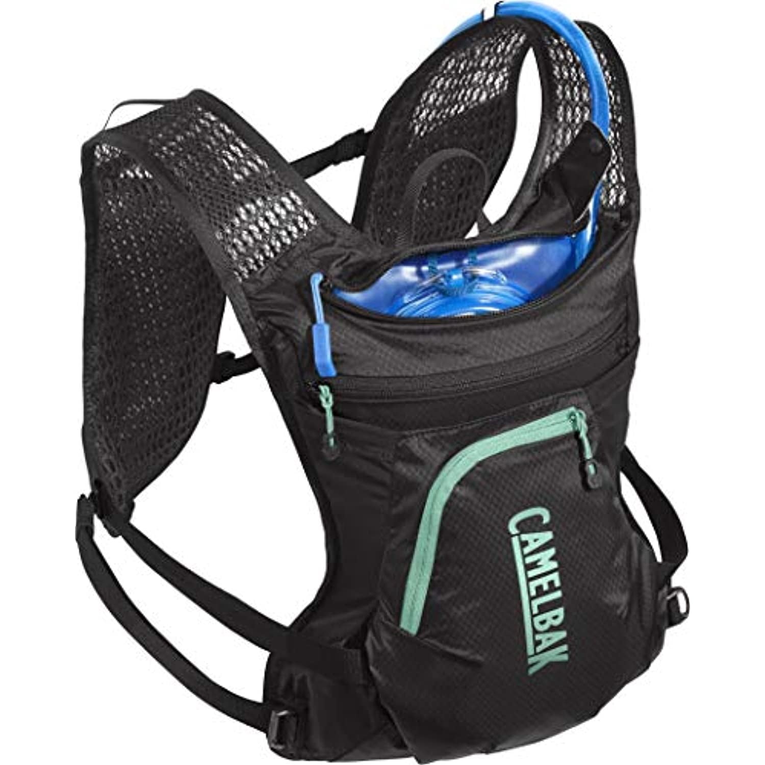 CamelBak Women's Chase Bike Vest 50oz - Hydration Vest - Easy Access Pockets, Black/Mint S10X