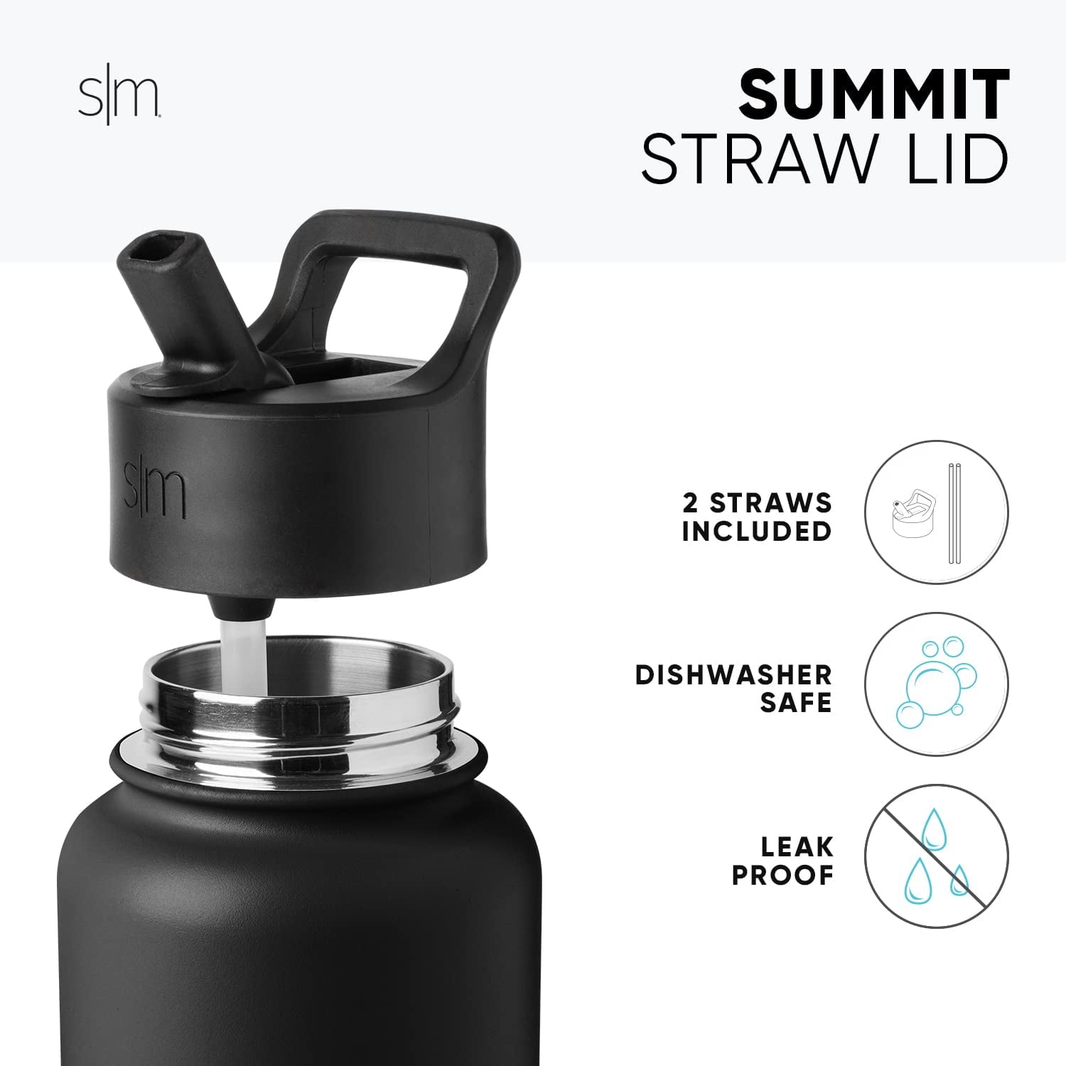 Simple Modern Water Bottle with Straw Lid Vacuum Insulated Stainless Steel Metal Thermos Bottles | Reusable Leak Proof BPA-Free Flask for School | Summit Collection | 22oz, Slumberland J1A4