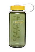 Nalgene 16oz Wide Mouth Water Bottle BPA-Free USA Made, Oil Green + Freesia NBEI