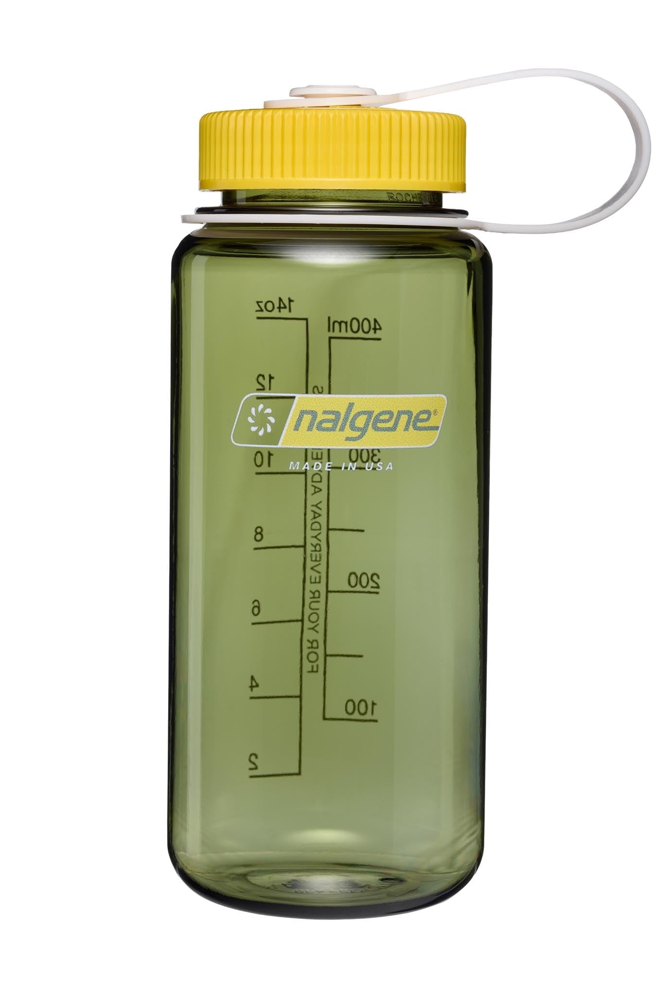 Nalgene 16oz Wide Mouth Water Bottle BPA-Free USA Made, Oil Green + Freesia NBEI