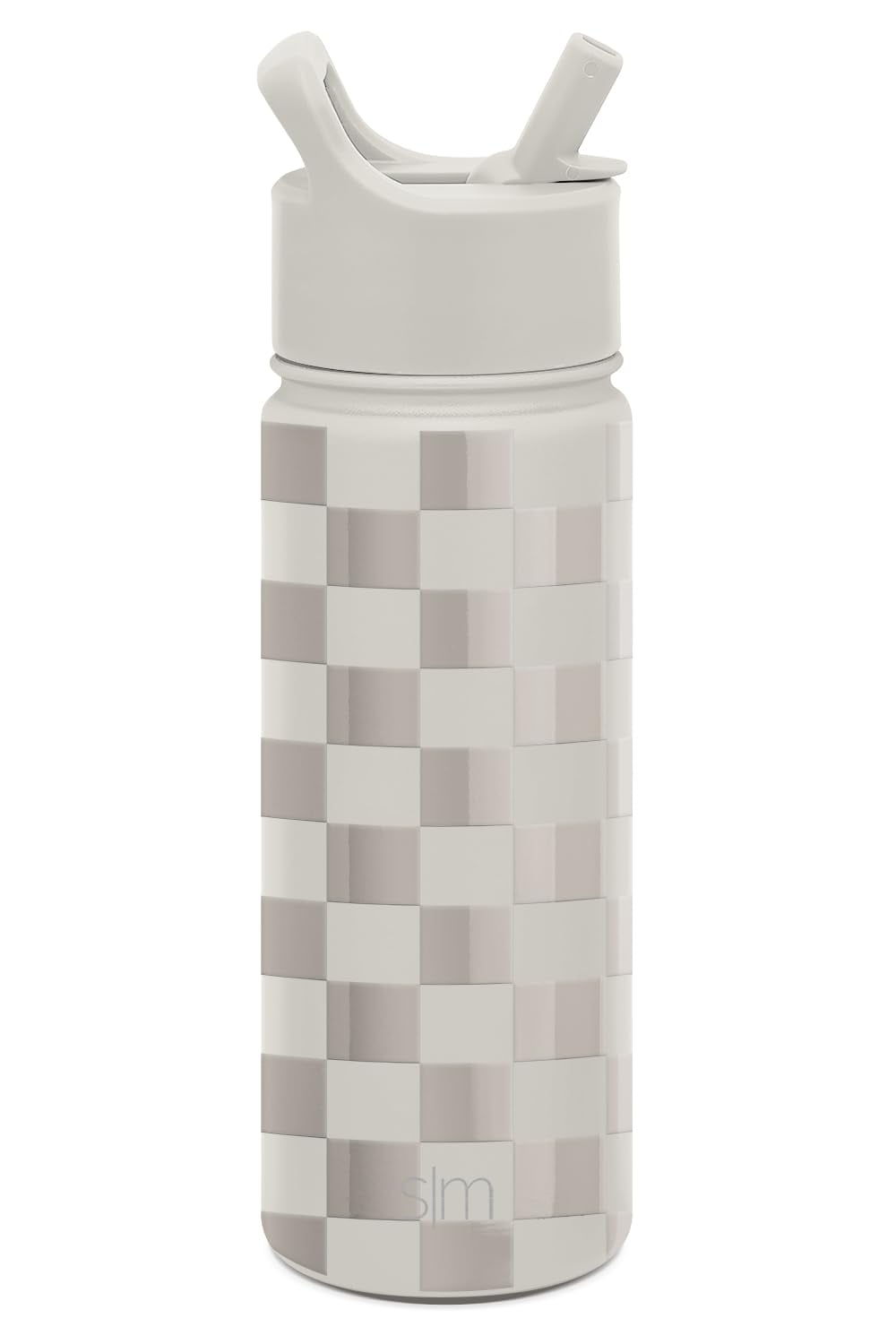 Simple Modern Kids Water Bottle with Straw Lid Vacuum Insulated Stainless Steel Metal Thermos Bottles | Reusable Leak Proof BPA-Free Flask for School | Summit Collection | 18oz, Checkmate WZ77