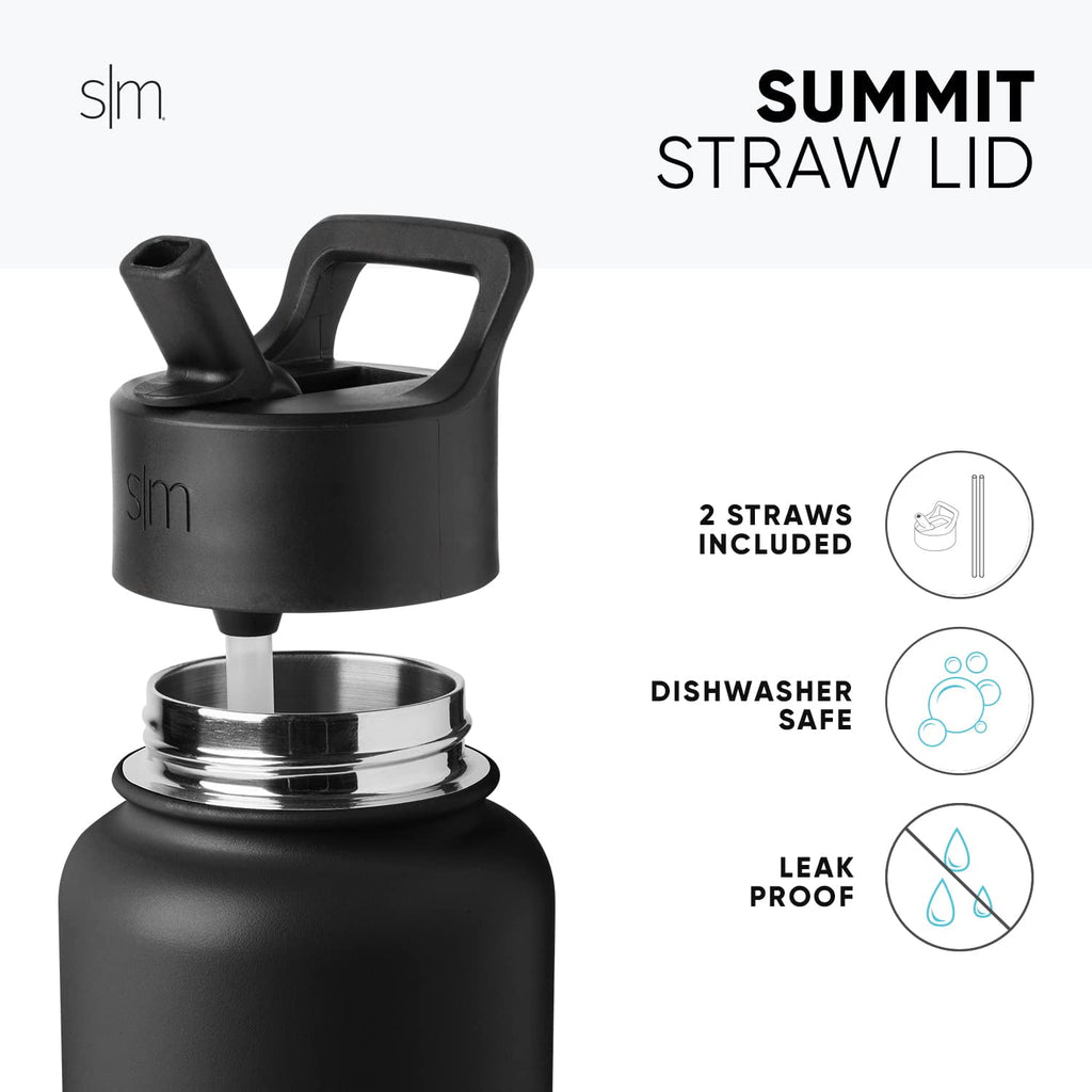 Simple Modern Kids Water Bottle with Straw Lid Vacuum Insulated Stainless Steel Metal Thermos Bottles | Reusable Leak Proof BPA-Free Flask for School | Summit Collection | 18oz, Checkmate WZ77