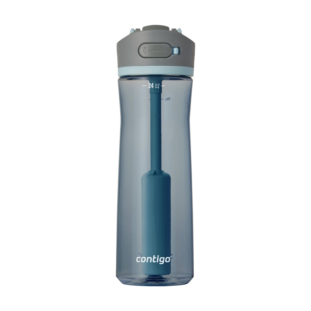 Contigo® Wells Plastic Filter Water Bottle with AUTOSPOUT® Straw Lid, 24 Oz., Dark Ice Q5SQ