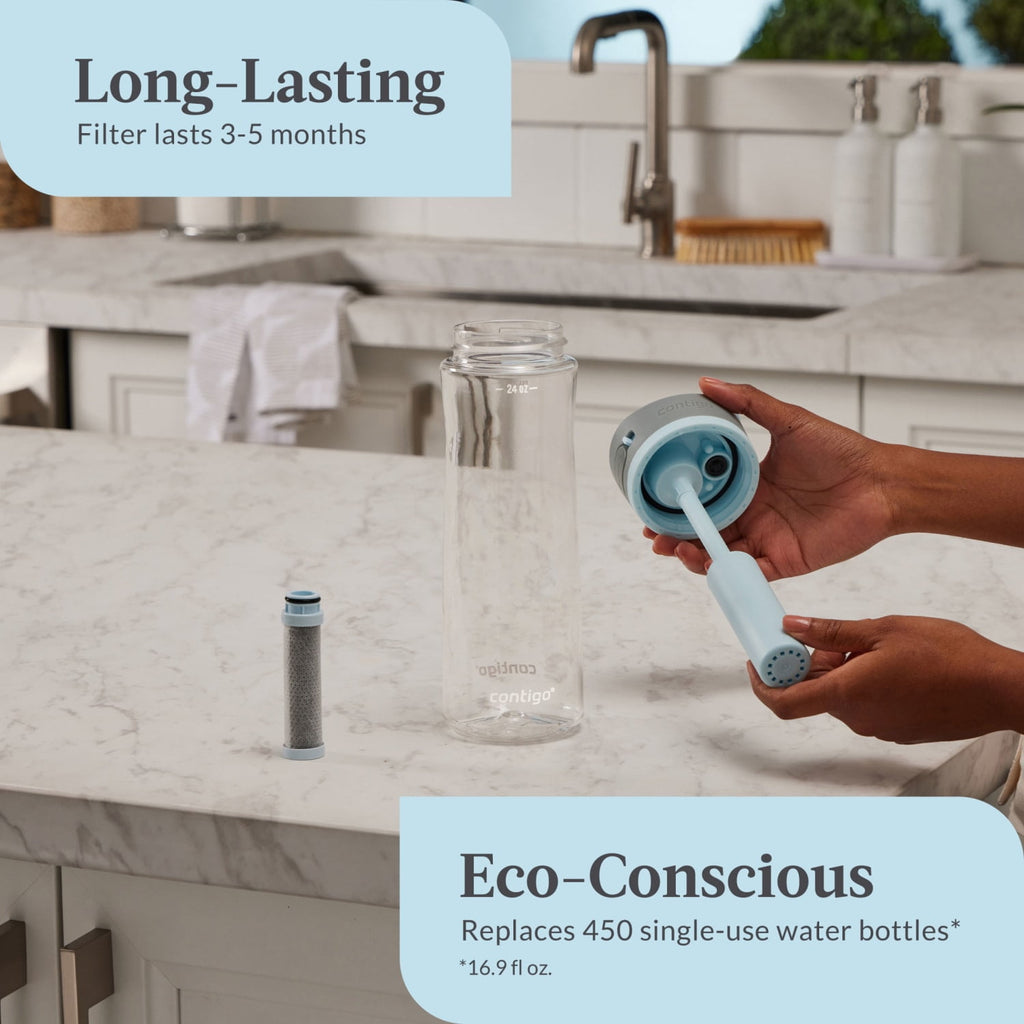 Contigo 24 oz. Wells Plastic Filter Water Bottle - Salt T7QE