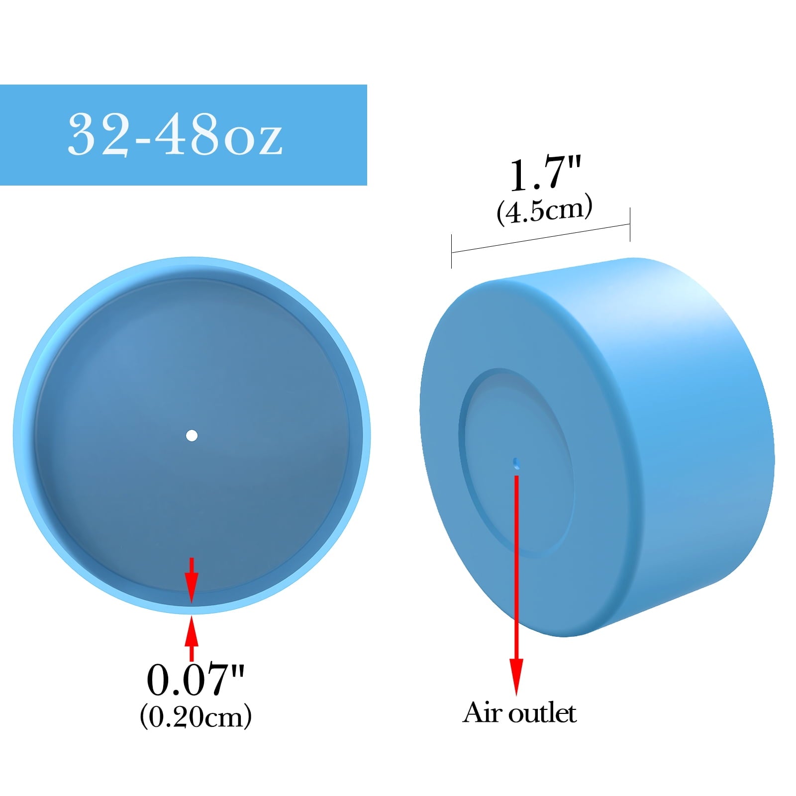 Linkidea 2 Pack Water Bottle Boot Compatible with Nalgene Sustain Wide Mouth 32oz/48oz, Narrow Mouth 32oz, Silicone Anti-Slip Bottle Bottom Bumper Protector (Blue) 37KU