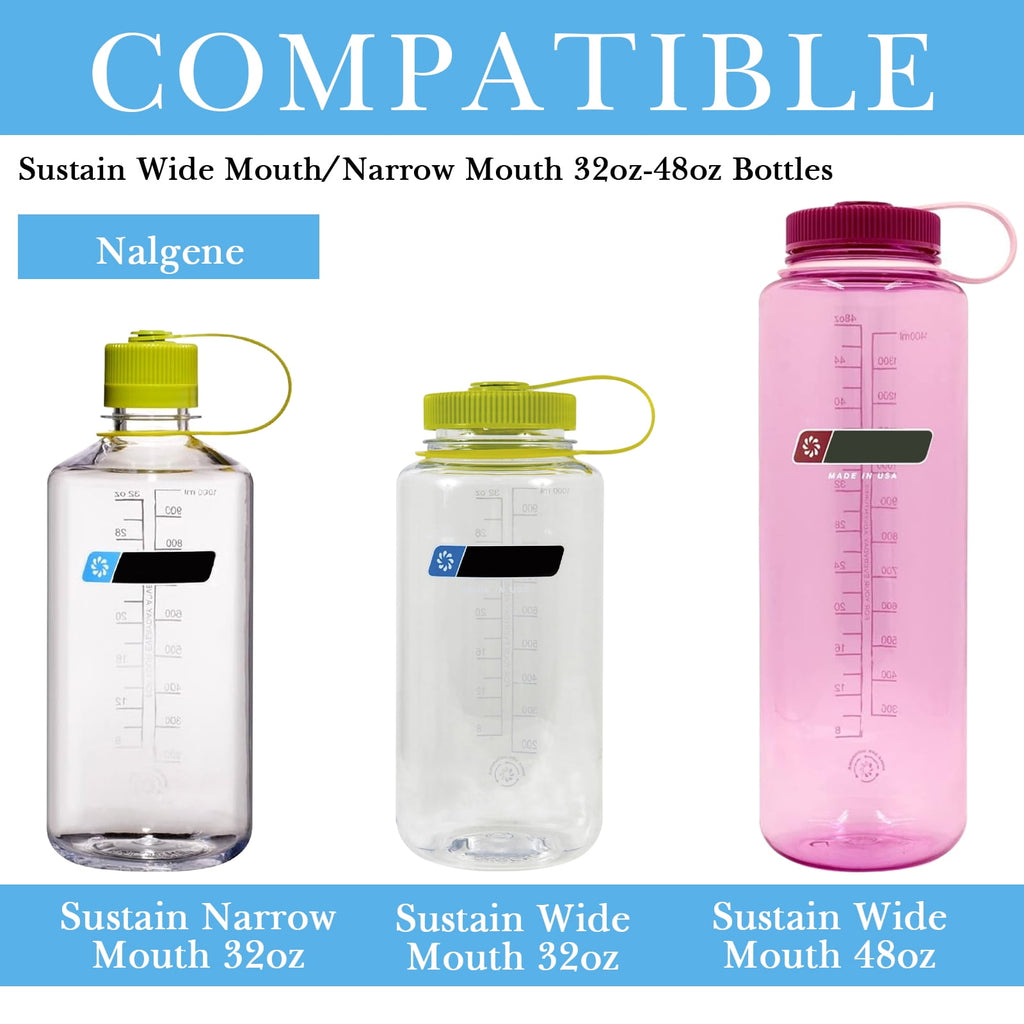 Linkidea 2 Pack Water Bottle Boot Compatible with Nalgene Sustain Wide Mouth 32oz/48oz, Narrow Mouth 32oz, Silicone Anti-Slip Bottle Bottom Bumper Protector (Blue) 37KU