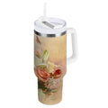 30 oz Insulated Stainless Steel Tumbler Double Wall Stainless Steel Tumbler with 2-Way Drinking Beautiful Floral Bouquet DC3V