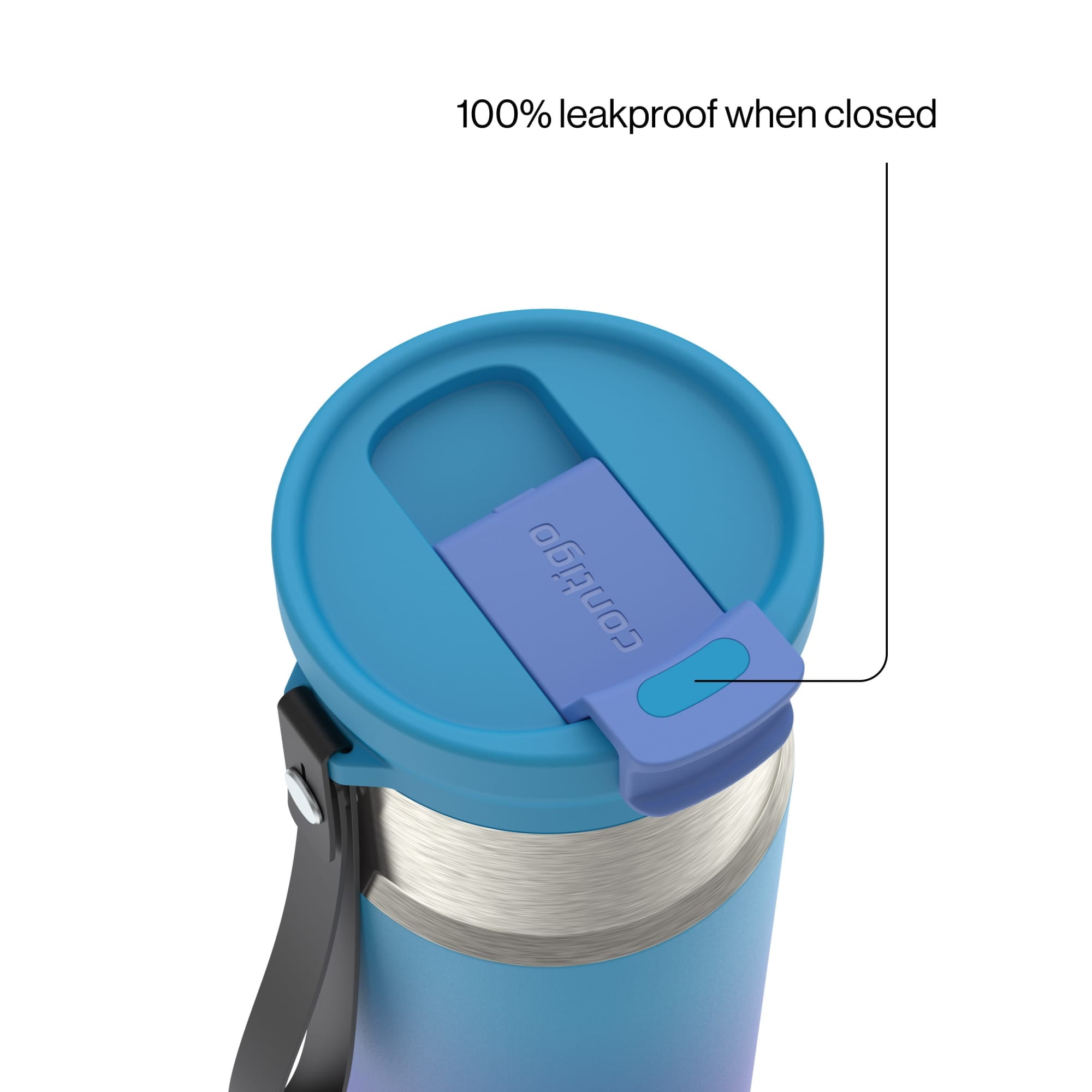 Contigo DualSip 16 oz Compact Leakproof Insulated Water Bottle with 2-Way Lid 3W53