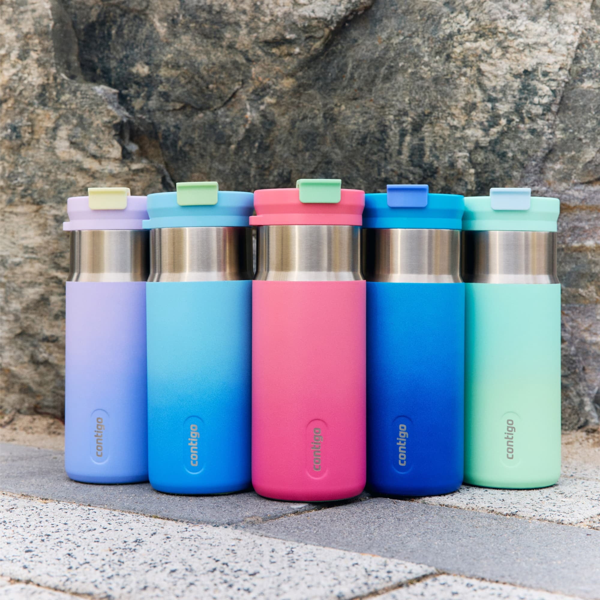 Contigo DualSip 16 oz Compact Leakproof Insulated Water Bottle with 2-Way Lid 3W53