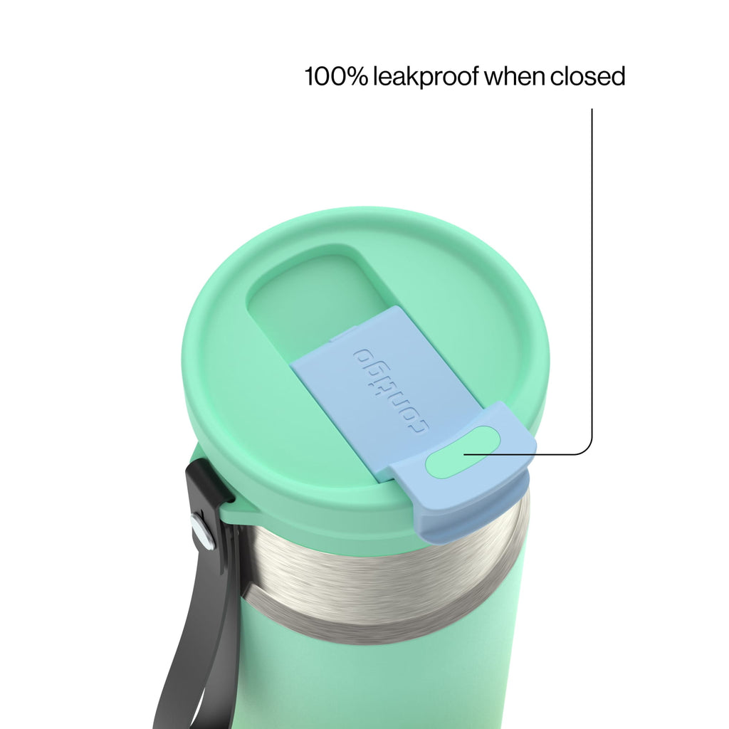 Contigo DualSip 16 oz Compact Leakproof Insulated Water Bottle with 2-Way Lid 3W53